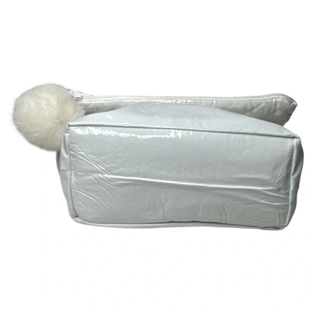 Mangled Courtesan by April Johnston Quilted White Fold-Over Clutch NWT